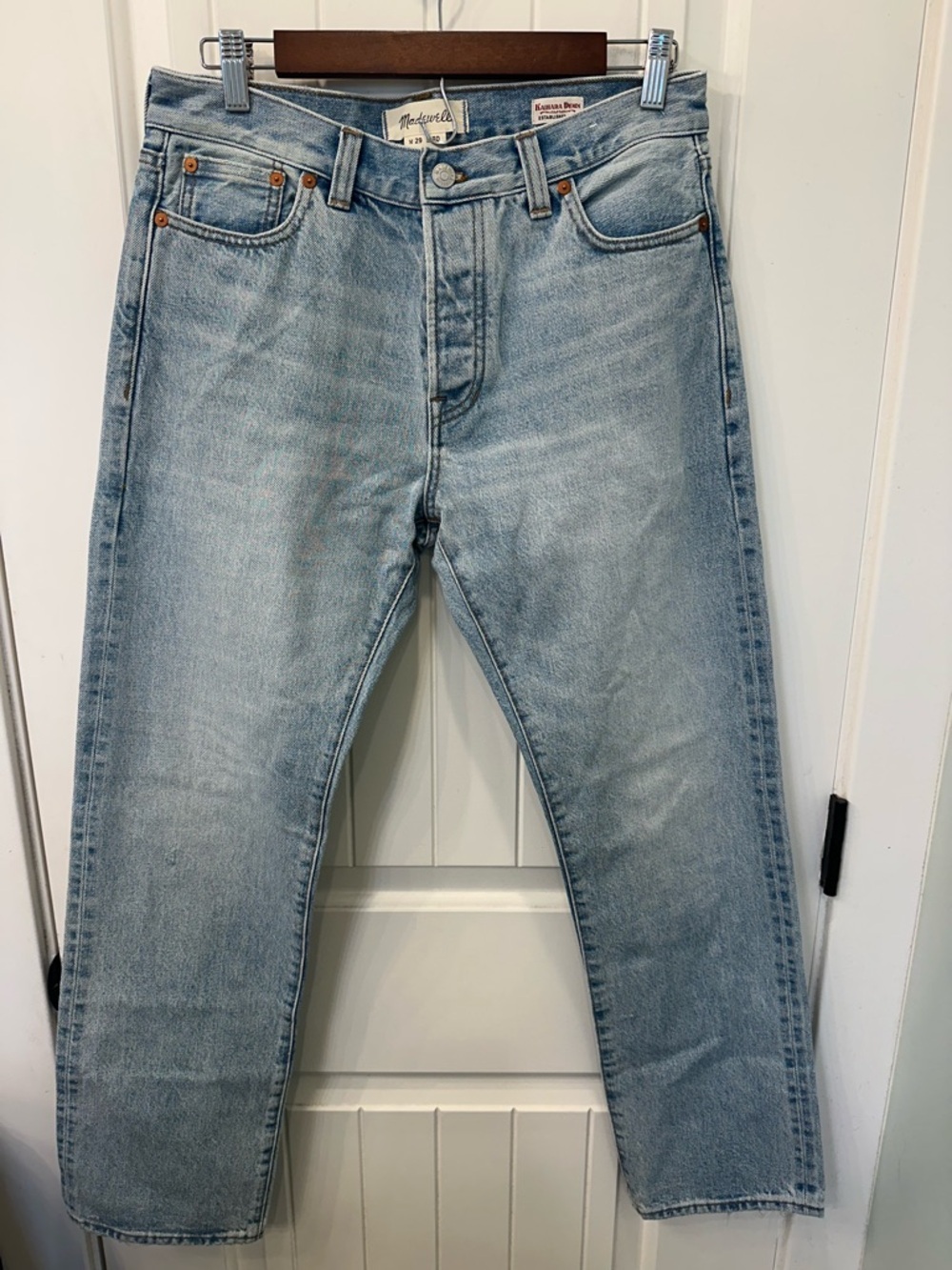 Madewell Premium Kaihara Denim Button Fly Straight Leg Jeans 29x30 NWOT